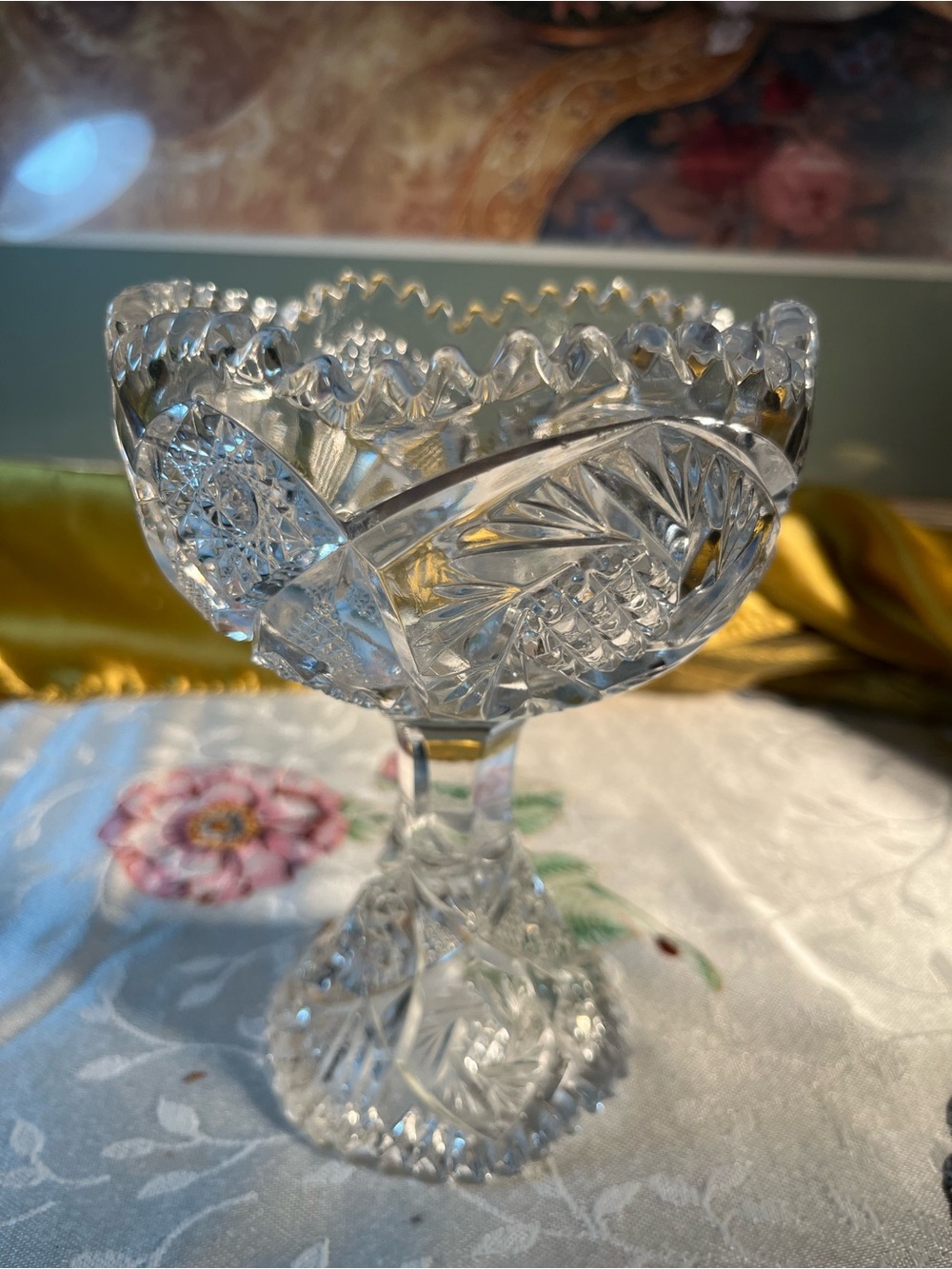 Crystal Compote Pedestal Bowl - Clear